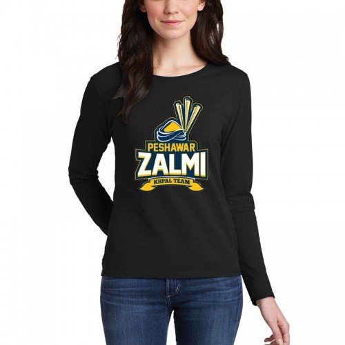 Zalmi best quality Black T-Shirt For Ladies