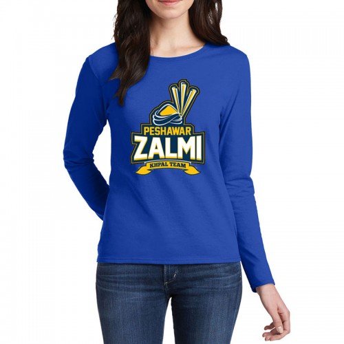 Dark Blue Full Sleeves T-Shirt - Peshawar Zalmi Logo