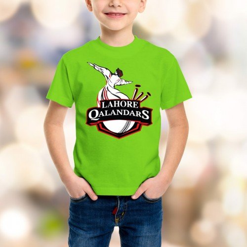 Lahore Qalandar Parrot Green Graphic T-Shirt For Kids