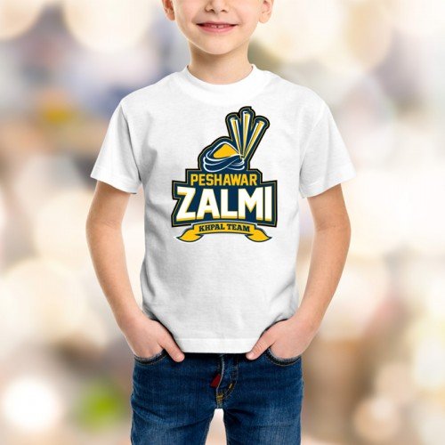 Peshawar Zalmi White Half Sleeves T-Shirt