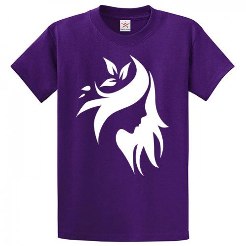 Designer Printed T-Shirt For Women in Purple