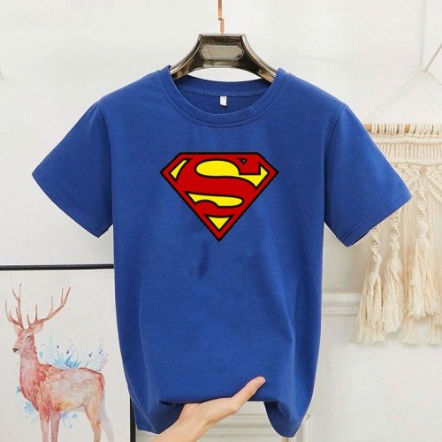 Superman Half Sleeves Blue T-Shirt For Women