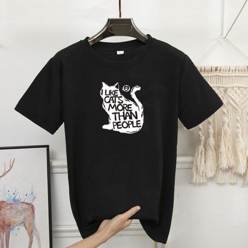 CatsLove Half Sleeves T-Shirt For Women