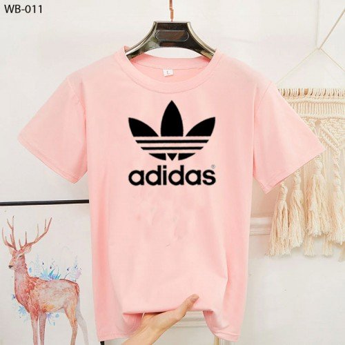 ADS Pink Half Sleeves T-Shirt For Ladies