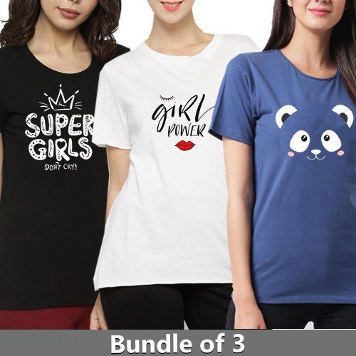 Bundle of 3 Best Quality Summer Collection Tee For Ladies