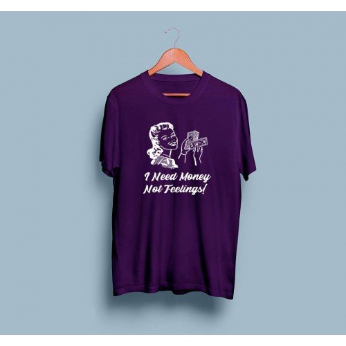Need Money Purple T-Shirt For Ladies