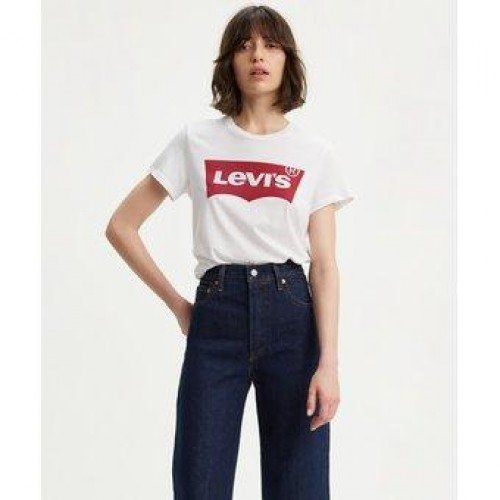 Levis White half Sleeves T-Shirt For Women