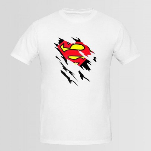 Superman White Best Quality Printed T-Shirt For Men