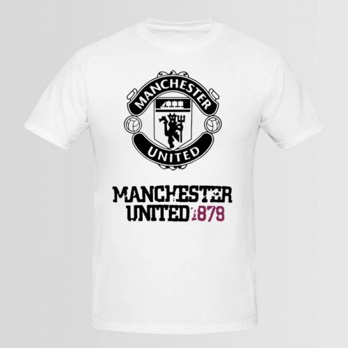 Manchester White Half Sleeves T-Shirt