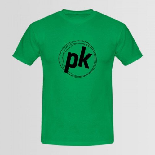 Pk Printed Round Neck Green T-Shirt