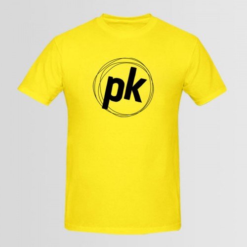 Pk Yellow Half Sleeves Round Neck Tee