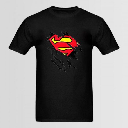 Superman Black Summer Collection Graphic Tee For Men