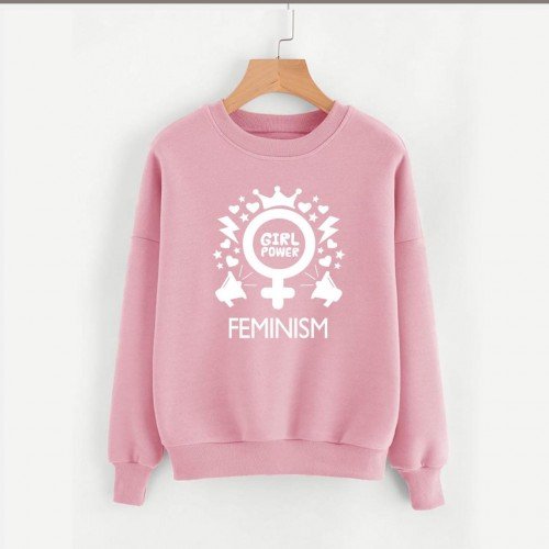 Feminism Pink Pullover Sweatshirt