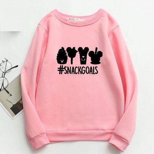 SnackGoal Pink Full Sleeves Sweatshirt For Girls
