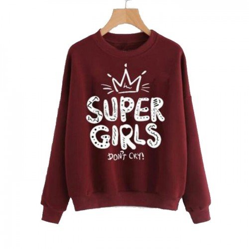 Super Girls Maroon Fleece Sweatshirt