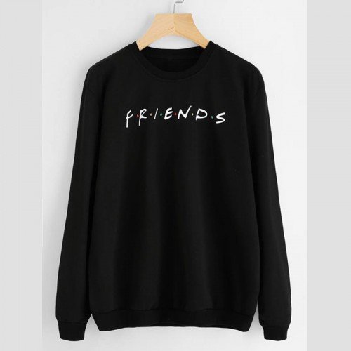 Friends Black Fleece Sweatshirt For Girls