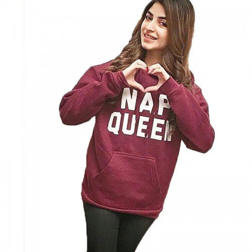 Nap Queen Maroon Best Quality Sweatshirt For Ladies