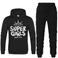 Super Girls Black Tracksuit For Women's