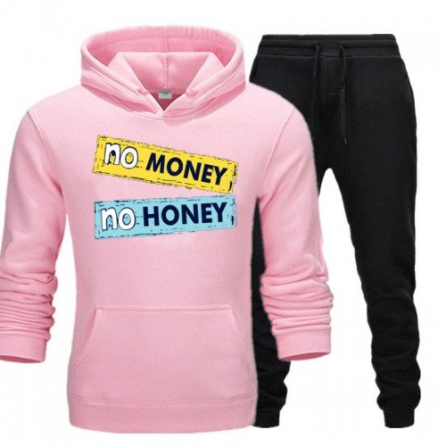 No Money No Honey Pink Tracksuit For Ladies