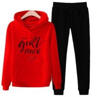 Girls Power Red Tracksuit For Women