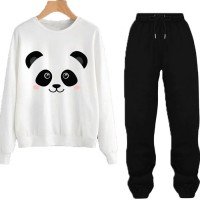 Panda White Winter Tracksuit For Girls
